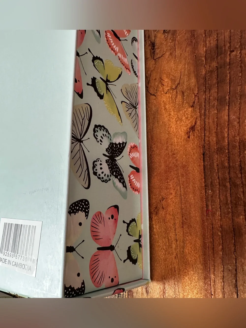 Butterfly Canvas Storage Box Set - Mint Green & Coral
